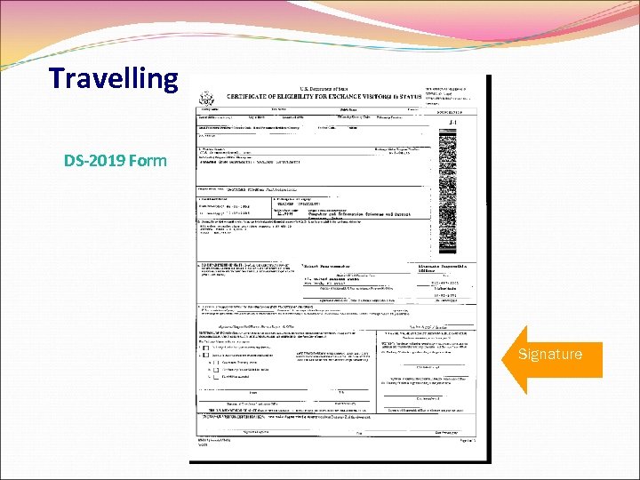 Travelling DS-2019 Form Signature 