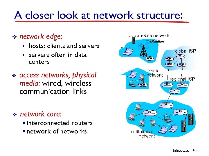 A closer look at network structure: v network edge: § § mobile network hosts: