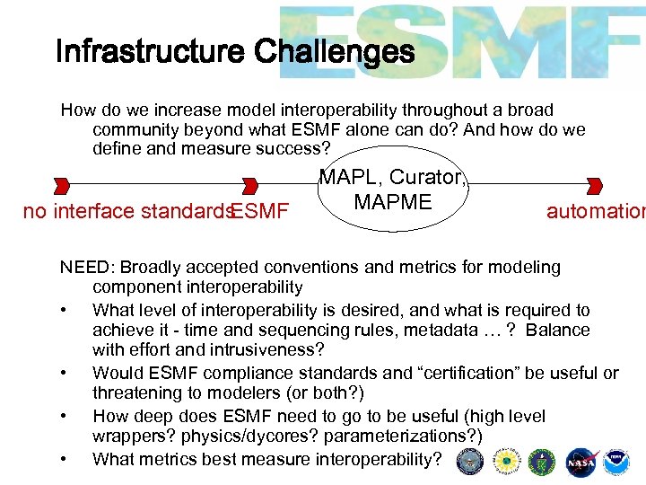Infrastructure Challenges How do we increase model interoperability throughout a broad community beyond what