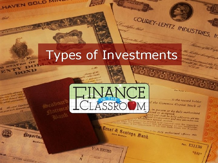 Types of Investments 