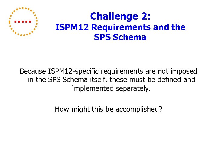Challenge 2: ISPM 12 Requirements and the SPS Schema Because ISPM 12 -specific requirements