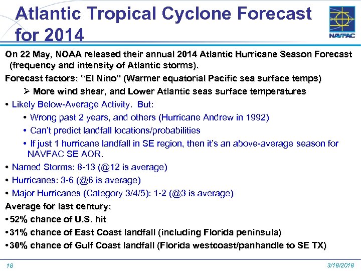 Atlantic Tropical Cyclone Forecast for 2014 On 22 May, NOAA released their annual 2014