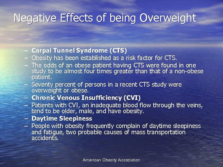 Negative Effects of being Overweight – Carpal Tunnel Syndrome (CTS) – Obesity has been