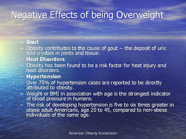 Negative Effects of being Overweight – Gout – Obesity contributes to the cause of