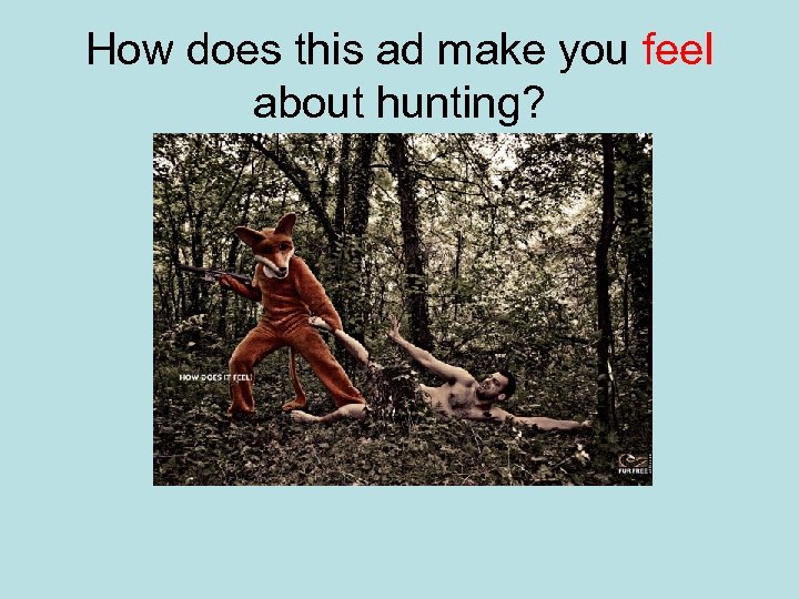 How does this ad make you feel about hunting? 