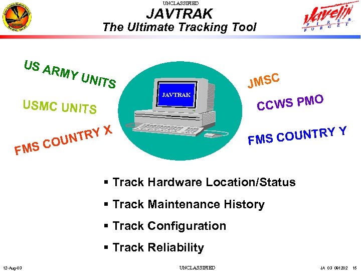 UNCLASSIFIED JAVTRAK The Ultimate Tracking Tool US A RMY UNIT JMSC S JAVTRAK USMC