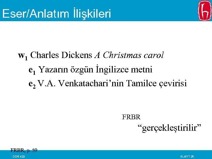 Eser/Anlatım İlişkileri w 1 Charles Dickens A Christmas carol e 1 Yazarın özgün İngilizce