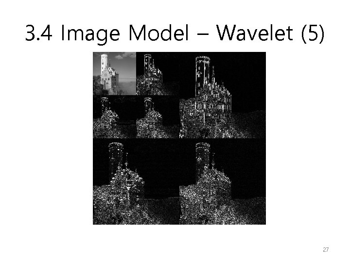 3. 4 Image Model – Wavelet (5) 27 
