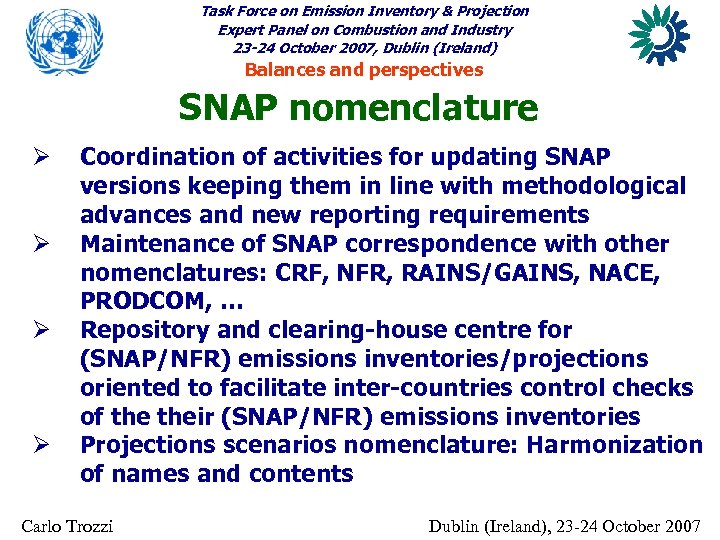 Task Force on Emission Inventory & Projection Expert Panel on Combustion and Industry 23