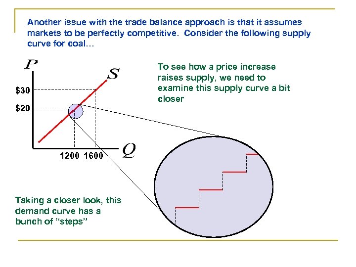 Another issue with the trade balance approach is that it assumes markets to be