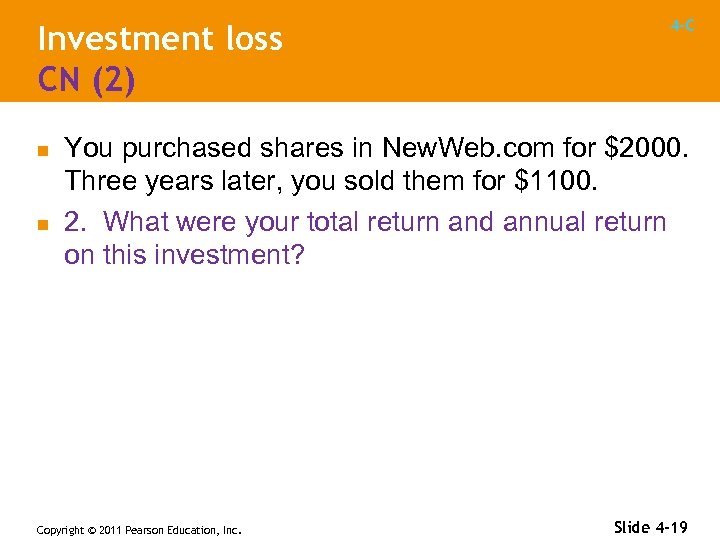 Investment loss CN (2) n n 4 -C You purchased shares in New. Web.