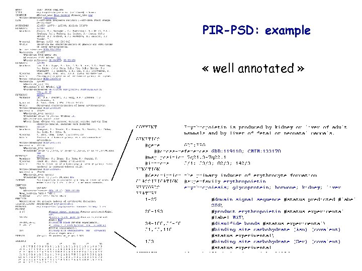 PIR-PSD: example « well annotated » 