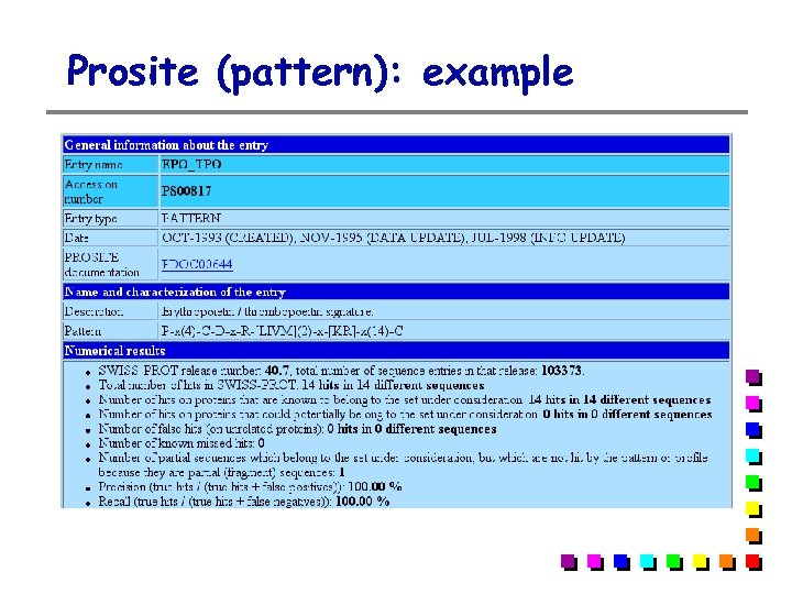 Prosite (pattern): example 