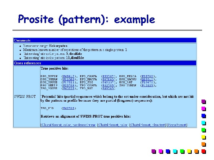 Prosite (pattern): example 