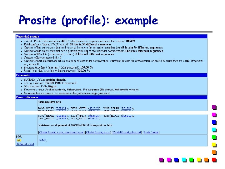 Prosite (profile): example 