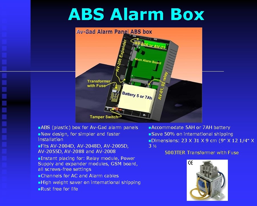 ABS Alarm Box n. ABS (plastic) box for Av-Gad alarm panels n. New design,