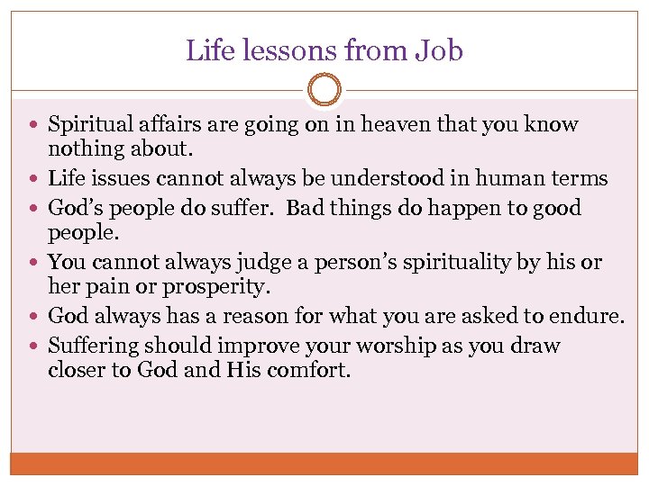 Life lessons from Job Spiritual affairs are going on in heaven that you know