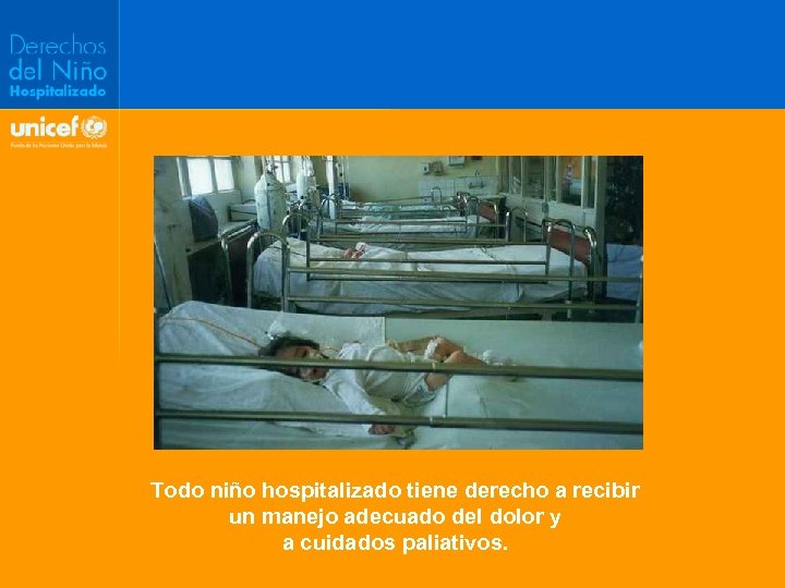 Todo niño hospitalizado tiene derecho a recibir un manejo adecuado del dolor y a