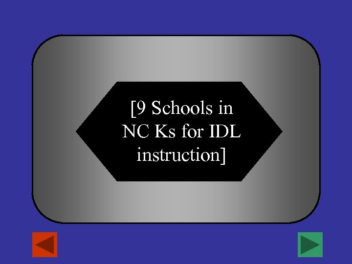 [9 Schools in NC Ks for IDL instruction] 