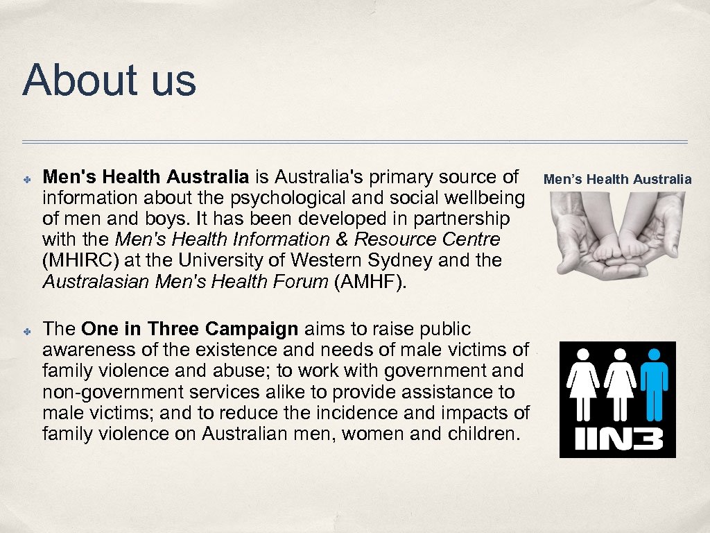 About us ✤ ✤ Men's Health Australia is Australia's primary source of information about