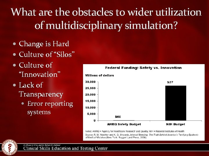 What are the obstacles to wider utilization of multidisciplinary simulation? Change is Hard Culture