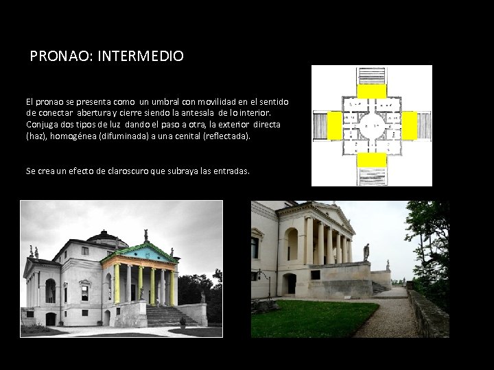 PRONAO: INTERMEDIO El pronao se presenta como un umbral con movilidad en el sentido