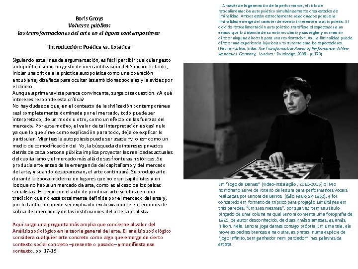 Boris Groys Volverse público: las transformaciones del arte en el ágora contemporánea “Introducción: Poética