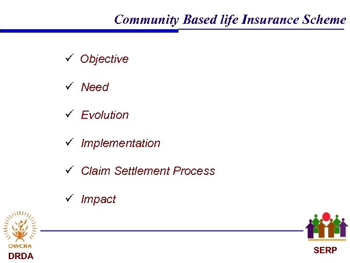 Community Based life Insurance Scheme ü Objective ü Need ü Evolution ü Implementation ü