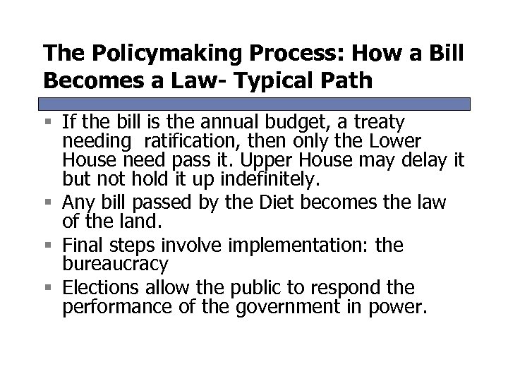 The Policymaking Process: How a Bill Becomes a Law- Typical Path § If the