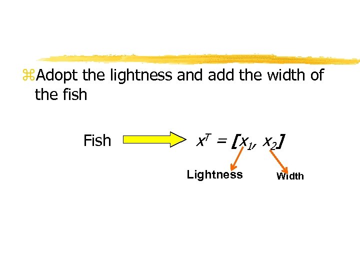 z. Adopt the lightness and add the width of the fish Fish x. T
