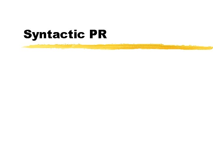 Syntactic PR 
