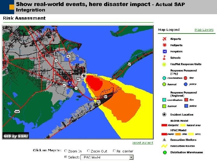 Show real-world events, here disaster impact - Actual SAP Integration ã SAP AG 2007,