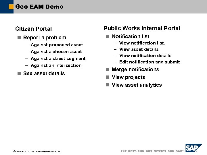 Geo EAM Demo Citizen Portal n Report a problem – – Against proposed asset