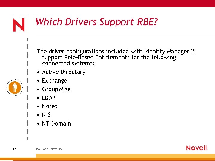 Which Drivers Support RBE? The driver configurations included with Identity Manager 2 support Role-Based