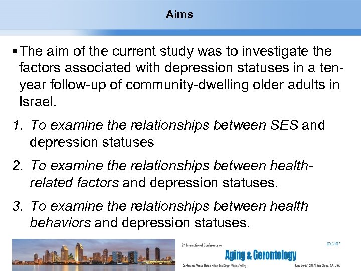 Aims The aim of the current study was to investigate the factors associated with