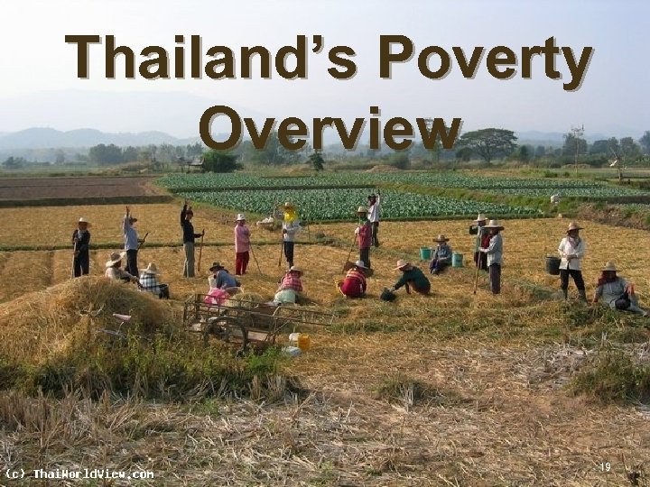 Thailand’s Poverty Overview 19 