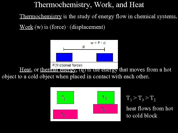 Thermochemistry, Work, and Heat Thermochemistry is the study of energy flow in chemical systems.