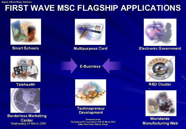 Aligula, EM and Getao, Katherine FIRST WAVE MSC FLAGSHIP APPLICATIONS Smart Schools Multipurpose Card