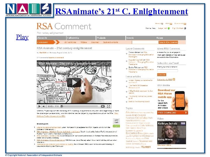 RSAnimate’s 21 st C. Enlightenment Play 