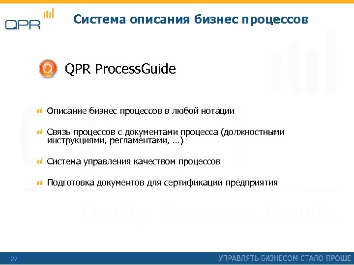 Система описания бизнес процессов QPR Process. Guide Описание бизнес процессов в любой нотации Связь