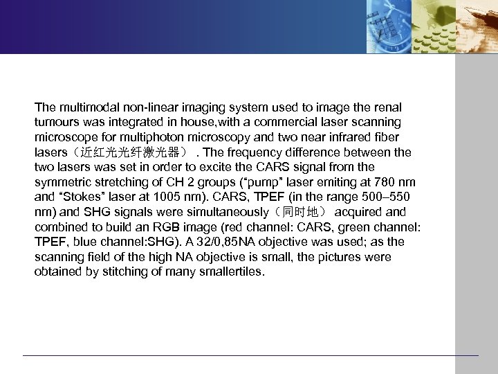 The multimodal non-linear imaging system used to image the renal tumours was integrated in