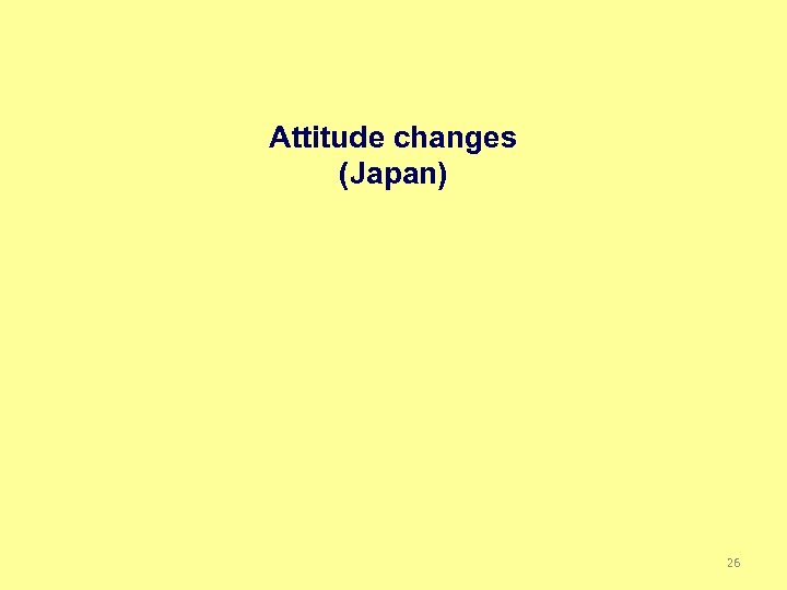 Attitude changes (Japan) 26 