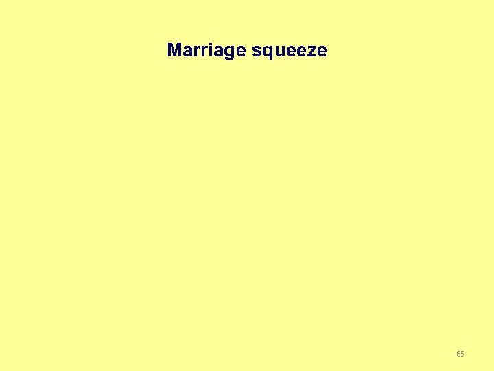 Marriage squeeze 65 