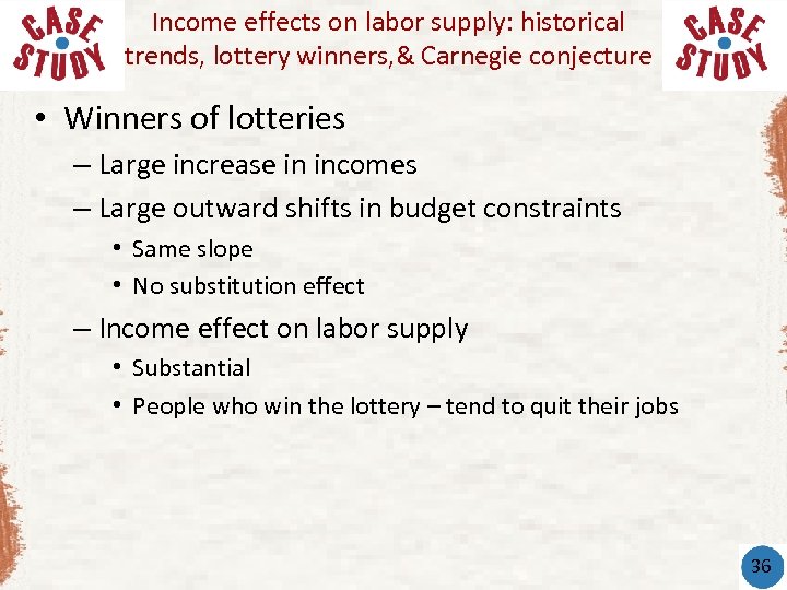 Income effects on labor supply: historical trends, lottery winners, & Carnegie conjecture • Winners