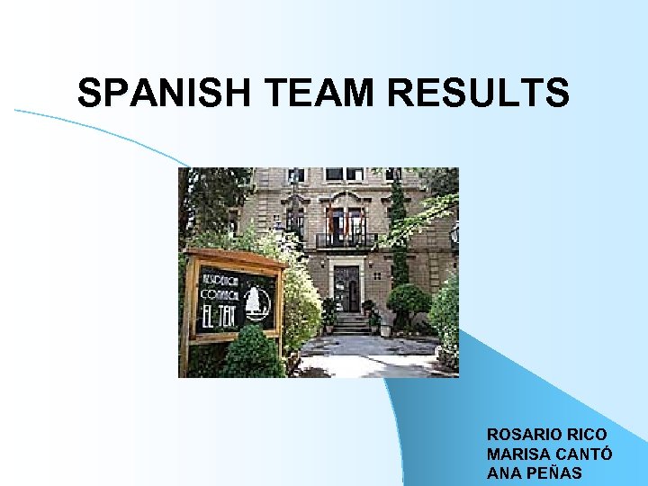 SPANISH TEAM RESULTS ROSARIO RICO MARISA CANTÓ ANA PEÑAS 