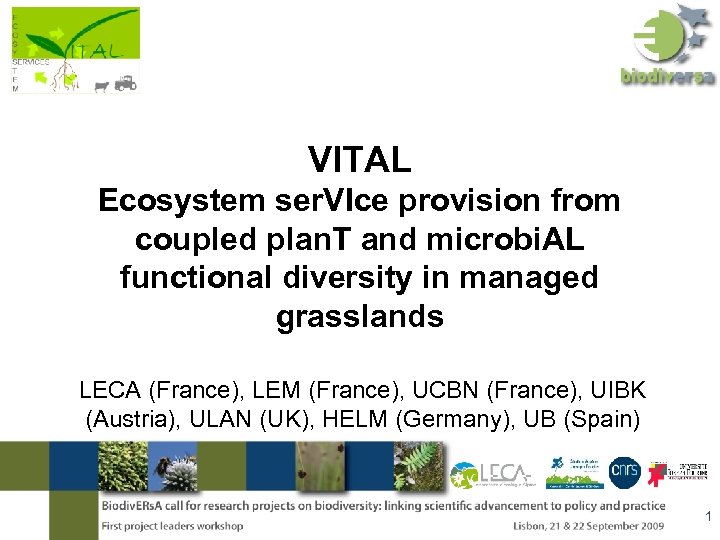 VITAL Ecosystem ser. VIce provision from coupled plan. T and microbi. AL functional diversity