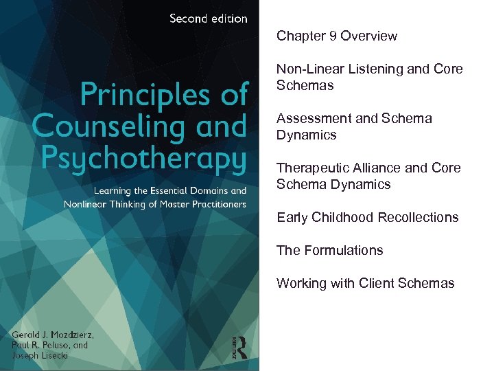 Chapter 9 Overview Non-Linear Listening and Core Schemas Assessment and Schema Dynamics Therapeutic Alliance