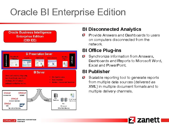 Oracle BI Enterprise Edition BI Disconnected Analytics Provide Answers and Dashboards to users on