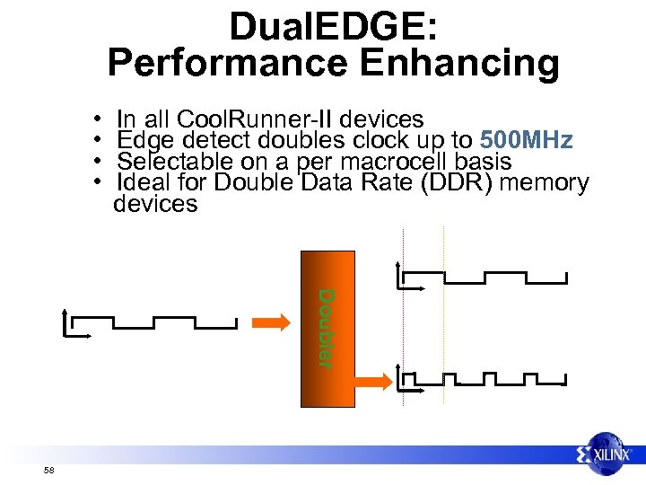 Dual. EDGE: Performance Enhancing • • In all Cool. Runner-II devices Edge detect doubles