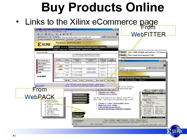 Buy Products Online • Links to the Xilinx e. Commerce page From Web. FITTER